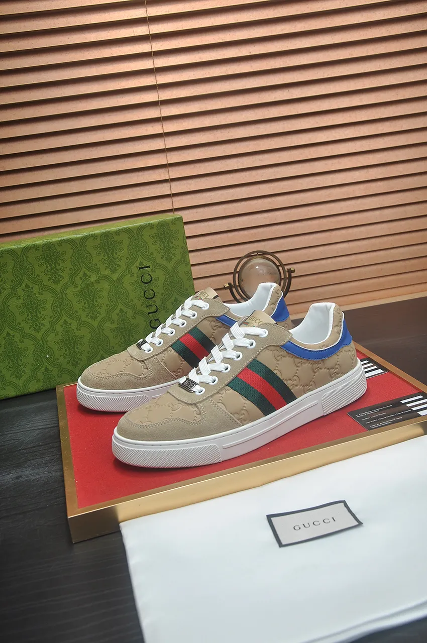 Men's men's shoes💰440💶[GUCCI] official website 1:1 men's sports shoes are now on the market. They are made of original fabric + water-dyed sheepskin lining, plus the official website original 1:1 comfortable outsole. Fashionable and versatile, super comfortable and breathable. Standard shoe size 38/45 (custom-made size 45 is non-refundable)